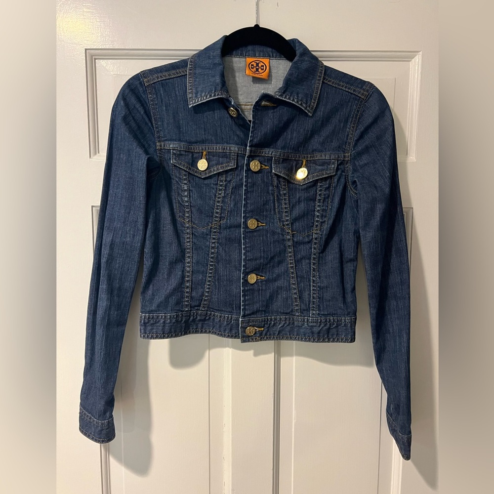 Tory Burch Shrunken Denim Jacket, XS